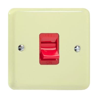 Varilight XY45S.WC Lily Pastel White Chocolate 45A DP Cooker Switch Single Plate