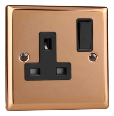 Varilight XY4B.CU Urban Polished Copper 1 Gang 13A DP Single Switched Plug Socket