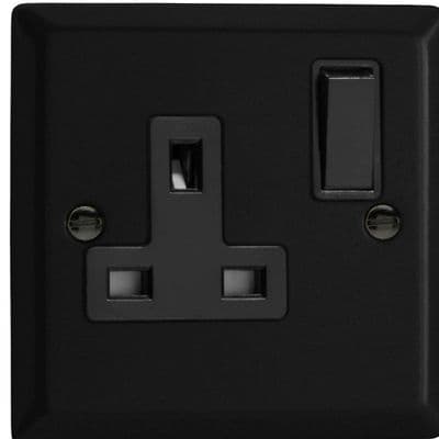 Varilight XY4B.MB Urban Matt Black 1 Gang 13A DP Single Switched Plug Socket
