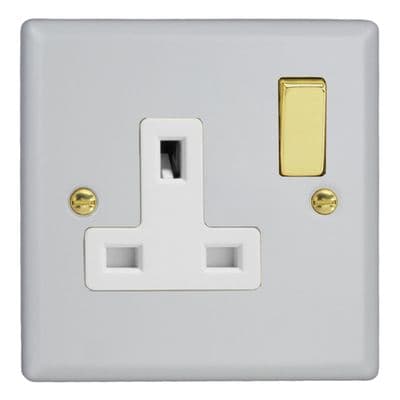 Varilight XY4VW.MW Vogue Matt White 1 Gang 13A Double Pole Switched Socket