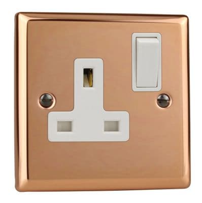 Varilight XY4W.CU Urban Polished Copper 1 Gang 13A DP Single Switched Plug Socket