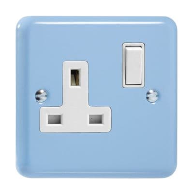 Varilight XY4W.DB Lily Pastel Duck Egg Blue 1 Gang 13A DP Single Switched Plug Socket
