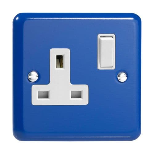 Varilight XY4W.RB Lily Primary Reflex Blue 1 Gang 13A DP Single Switched Plug Socket