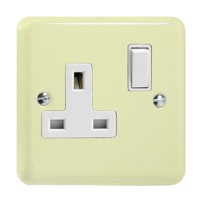 Varilight XY4W.WC Lily Pastel White Chocolate 1 Gang 13A DP Single Switched Plug Socket