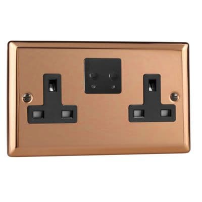 Varilight XY5VSB.CU Urban Polished Copper 2 Gang 13A Wi-Fi Socket for V-Pro Smart Supla