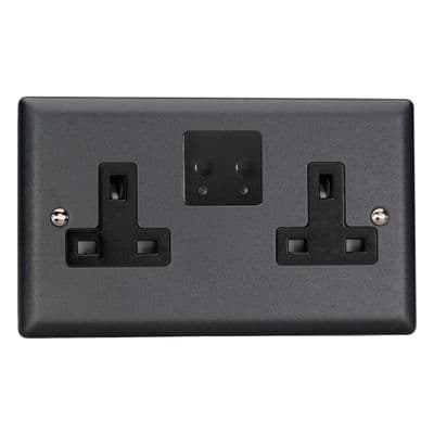 Varilight XY5VSB.MB Urban Matt Black 2 Gang 13A Wi-Fi Socket for V-Pro Smart Supla