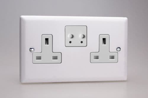 Varilight XY5VSW.CW Urban Chalk White 2 Gang 13A Wi-Fi Socket for V-Pro Smart Supla