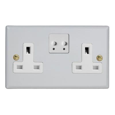 Varilight XY5VSW.MW Vogue Matt White 2-Gang 13A Wi-Fi Switched Socket for V-Pro Smart Supla