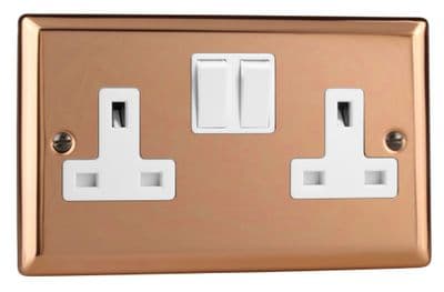Varilight XY5W.CU Urban Polished Copper 2 Gang Double 13A Switched Plug Socket
