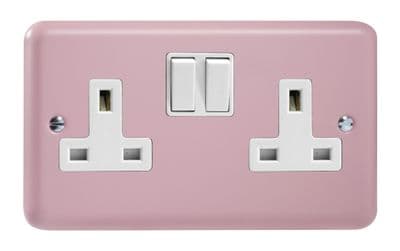 Varilight XY5W.RP Lily Pastel Rose Pink 2 Gang Double 13A Switched Plug Socket
