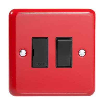 Varilight XY6B.PR Lily Primary Pillar Box Red 1 Gang 13A Switched Fused Spur