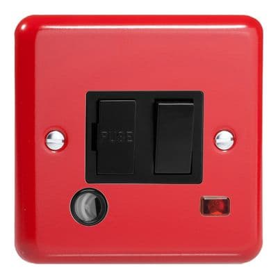 Varilight XY6FONB.PR Lily Pillar Box Red 1 Gang 13A Switched Fused Spur + Neon + Flex Outlet