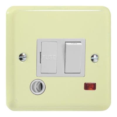 Varilight XY6FONW.WC Lily White Chocolate 1 Gang 13A Switched Fused Spur + Neon + Flex Outlet