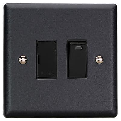 Varilight XY6NB.MB Urban Matt Black 1 Gang 13A Switched Fused Spur + Neon