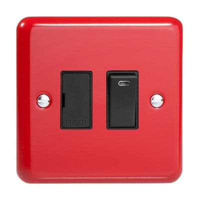 Varilight XY6NB.PR Lily Primary Pillar Box Red 1 Gang 13A Switched Fused Spur + Neon