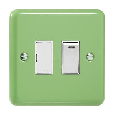 Varilight XY6NW.BG Lily Pastel Beryl Green 1 Gang 13A Switched Fused Spur + Neon
