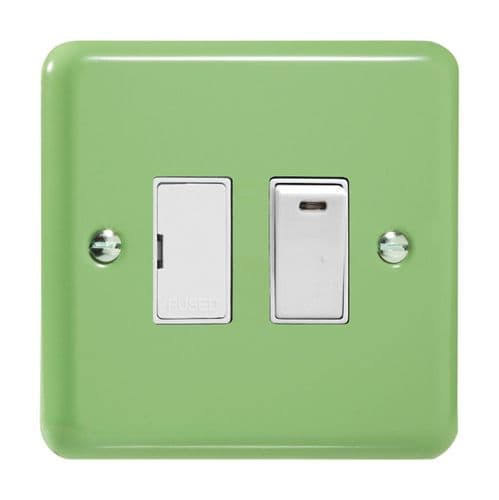 Varilight XY6NW.BG Lily Pastel Beryl Green 1 Gang 13A Switched Fused Spur + Neon