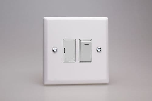 Varilight XY6NW.CW Urban Chalk White 1 Gang 13A Switched Fused Spur + Neon
