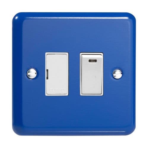 Varilight XY6NW.RB Lily Primary Reflex Blue 1 Gang 13A Switched Fused Spur + Neon