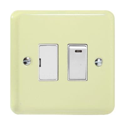 Varilight XY6NW.WC Lily Pastel White Chocolate 1 Gang 13A Switched Fused Spur + Neon