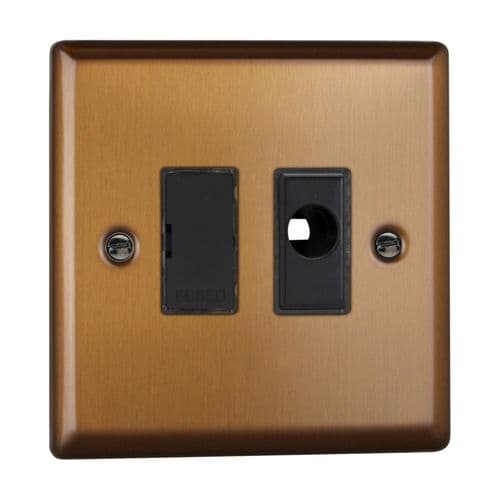 Varilight XY6UFOB.BZ Urban Brushed Bronze 1 Gang 13A Unswitched Fused Spur + Flex Outlet