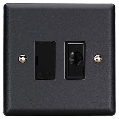 Varilight XY6UFOB.MB Urban Matt Black 1 Gang 13A Unswitched Fused Spur + Flex Outlet