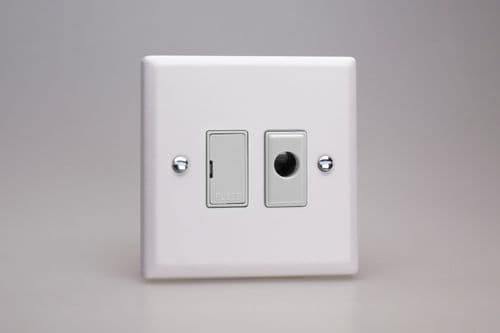 Varilight XY6UFOW.CW Urban Chalk White 1 Gang 13A Unswitched Fused Spur + Flex Outlet