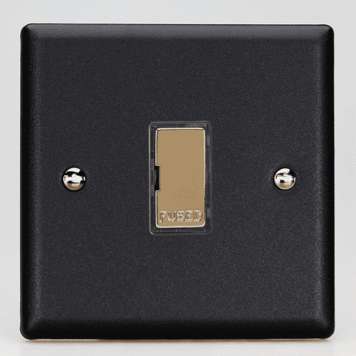 Varilight XY6UV.MB Vogue Matt Black 1 Gang 13A Unswitched Fused Spur