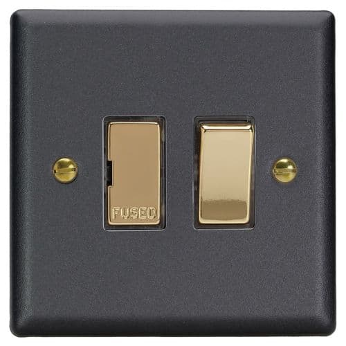 Varilight XY6V.MB Vogue Matt Black 13A Switched Fused Spur