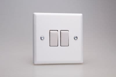 Varilight XY77W.CW Urban Chalk White 2 Gang 10A Intermediate Rocker Light Switch
