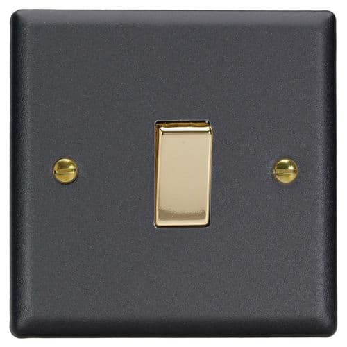 Varilight XY7V.MB Vogue Matt Black 1 Gang 10A Intermediate Rocker Light Switch