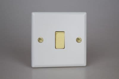 Varilight XY7V.MW Vogue Matt White 1 Gang 10A Intermediate Rocker Light Switch