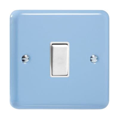 Varilight XY7W.DB Lily Pastel Duck Egg Blue 1 Gang 10A Intermediate Rocker Light Switch