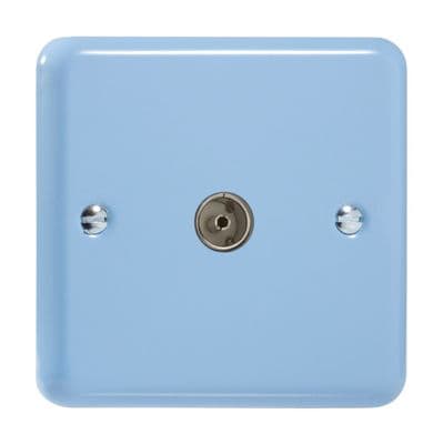 Varilight XY8.DB Lily Pastel Duck Egg Blue 1 Gang Co-Axial TV Socket