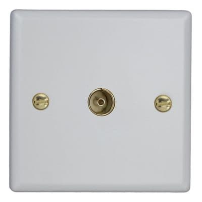 Varilight XY8.MW Vogue Matt White 1 Gang TV Socket, Co-Axial