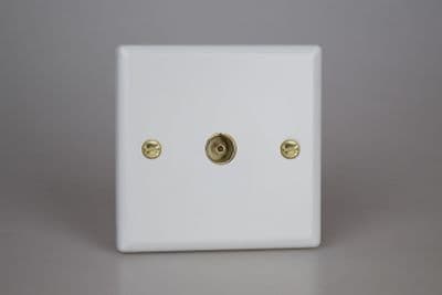 Varilight XY8.MW Vogue Matt White 1 Gang TV Socket, Co-Axial