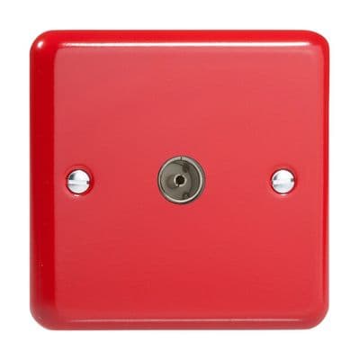 Varilight XY8.PR Lily Primary Pillar Box Red 1 Gang Co-Axial TV Socket