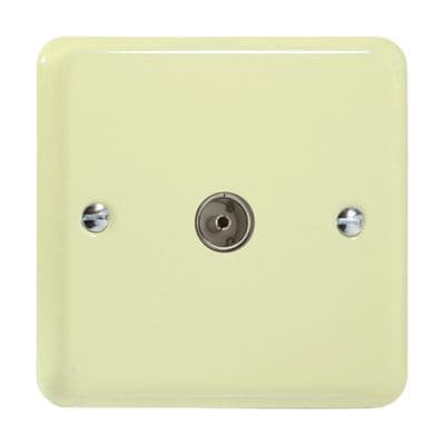 Varilight XY8.WC Lily Pastel White Chocolate 1 Gang Co-Axial TV Socket
