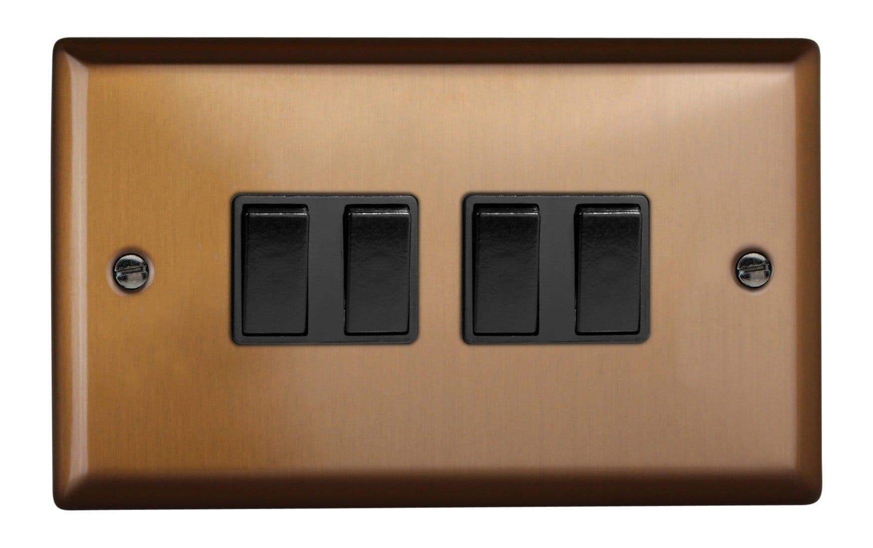 Brushed Bronze Light Switch Plates 4 Gang Bakelite Light Switch