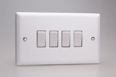Varilight XY9W.CW Urban Chalk White 4 Gang 10A 1 or 2 Way Rocker Light Switch