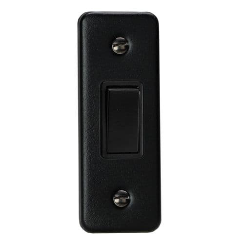 Varilight XYA1B.MB Urban Matt Black 1 Gang 10A 1 or 2 Way Rocker Architrave Switch