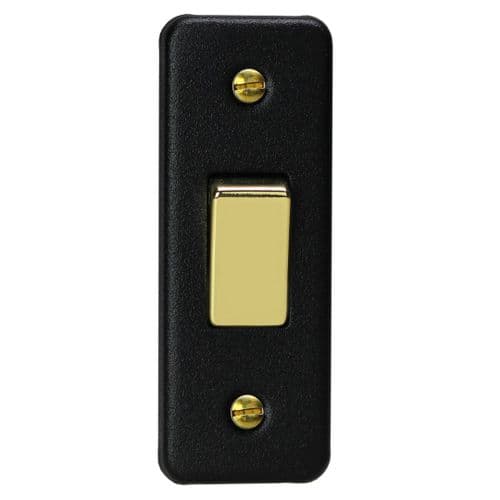 Varilight XYA1V.MB Vogue Matt Black 1 Gang 10A 1 or 2 Way Rocker Architrave Switch