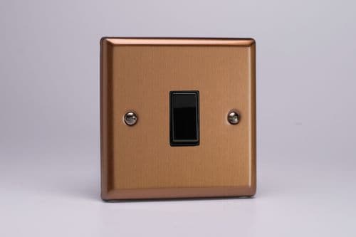 Varilight XYBR1B.BZ Urban Brushed Bronze 1 Gang 10A Retractive Switch