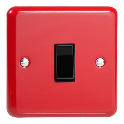 Varilight XYBR1B.PR Lily Pillar Box Red 1 Gang 10A Retractive Switch