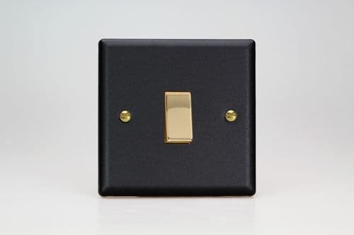 Varilight XYBR1V.MB Vogue Matt Black 1 Gang 10A Retractive Switch
