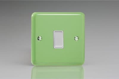 Varilight XYBR1W.BG Lily Beryl Green 1 Gang 10A Retractive Switch