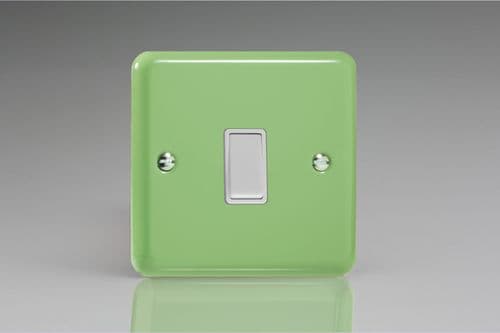 Varilight XYBR1W.BG Lily Beryl Green 1 Gang 10A Retractive Switch