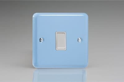 Varilight XYBR1W.DB Lily Duck Egg Blue 1 Gang 10A Retractive Switch
