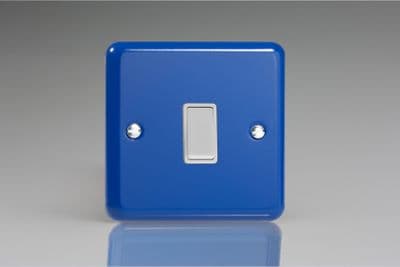 Varilight XYBR1W.RB Lily Reflex Blue 1 Gang 10A Retractive Switch