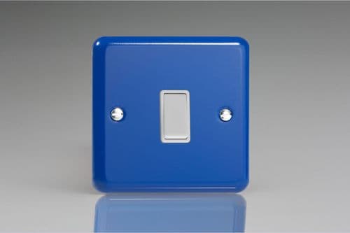 Varilight XYBR1W.RB Lily Reflex Blue 1 Gang 10A Retractive Switch